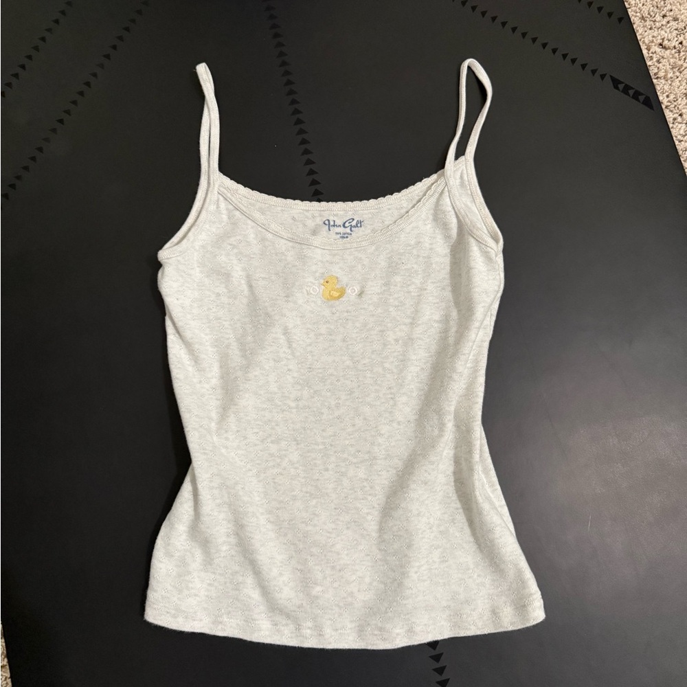 Brandy Melville Heather Gray Camisole with Cute Yellow Duck Detail